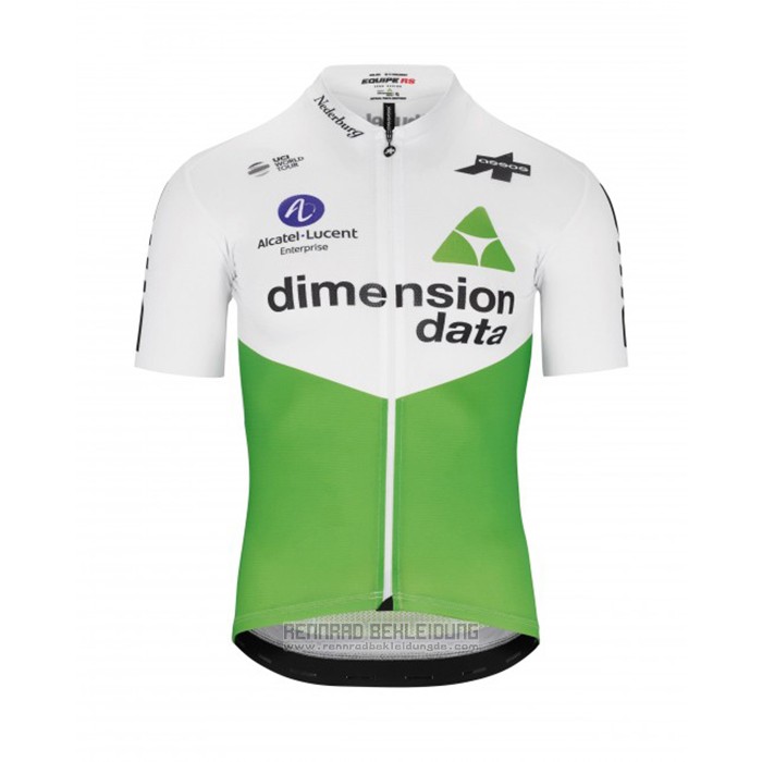 2019 Fahrradbekleidung Dimension Data Grun Wei Trikot Kurzarm und Tragerhose - zum Schließen ins Bild klicken